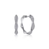 14K White Gold 20mm Classic Diamond Hoop Earrings - 0.4 ct