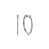 14K White Gold 20mm Diamond Classic Hoop Earrings - 0.25 ct