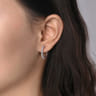 14K White Gold 20mm Diamond Classic Hoop Earrings - 1 ct