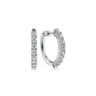 14K White Gold 20mm Diamond Classic Hoop Earrings - 1.5 ct