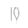 14K White Gold 20mm Diamond Earrings - 0.55 ct