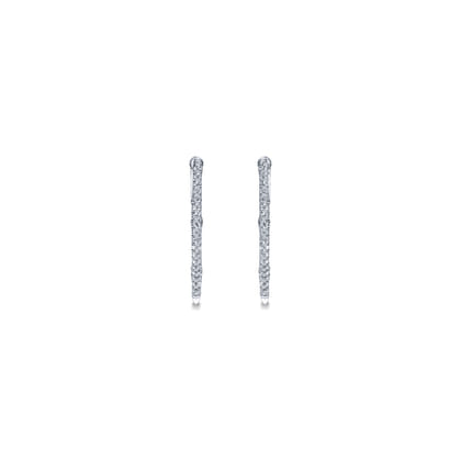 14K White Gold 20mm Diamond Earrings