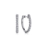 14K White Gold 20mm Diamond Hoop Earrings - 0.5 ct