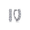 14K White Gold 20mm Diamond Hoop Earrings - 1.85 ct