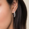 14K White Gold 20mm Diamond Hoop Earrings - 1.85 ct