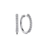 14K White Gold 20mm Diamond Hoop Earrings - 0.5 ct
