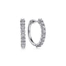 14K White Gold 20mm Diamond Hoop Earrings - 1.05 ct