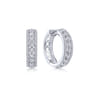 14K White Gold 20mm Diamond Huggie Earrings - 1 ct
