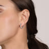 14K White Gold 20mm Diamond Inside Out Hoop Earrings - 1 ct