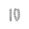 14K White Gold 20mm Diamond Inside Out Hoop Earrings - 2.2 ct