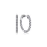 14K White Gold 20mm Inside Out Diamond Hoop Earrings - 0.5 ct