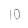 14K White Gold 20mm Oval Classic Diamond Hoop Earrings - 0.25 ct