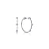 14K White Gold 20mm Round Diamond Classic Hoop Earrings - 0.14 ct