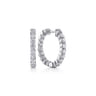 14K White Gold 20mm Round Inside Out Diamond Hoop Earrings - 1.95 ct