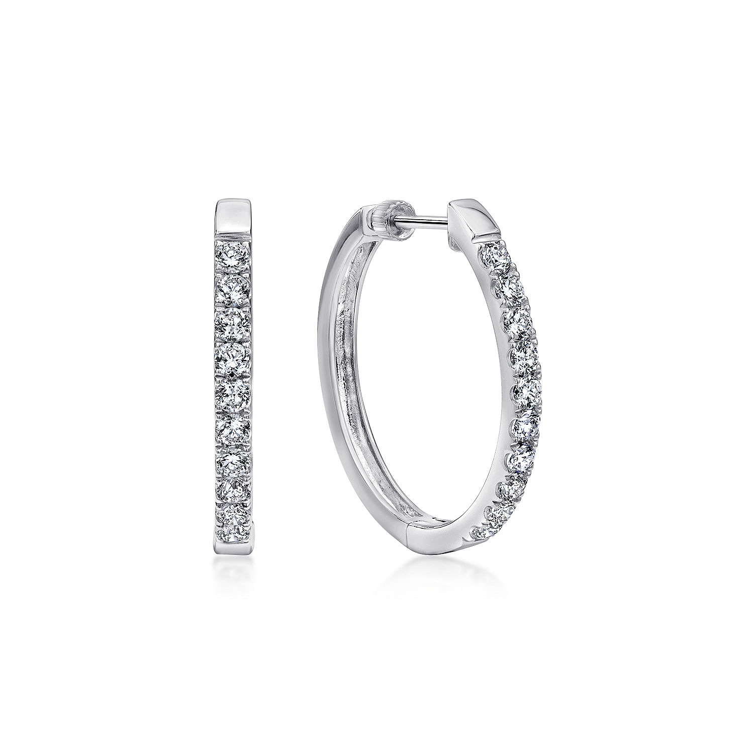 White gold hoop earrings 25mm discount