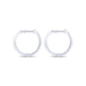 14K White Gold 25mm Round Diamond Classic Hoop Earrings - 1 ct