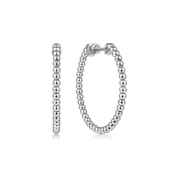 14K White Gold 30mm Bujukan Classic Hoop Earrings