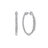 14K White Gold 30mm Classic Diamond Hoop Earrings - 0.3 ct