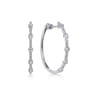 14K White Gold 30mm Classic Diamond Hoop Earrings - 0.4 ct