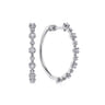 14K White Gold 30mm Classic Diamond Hoop Earrings - 0.75 ct