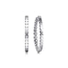 14K White Gold 30mm Diamond Classic Hoop Earrings - 0.95 ct