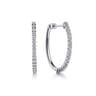 14K White Gold 30mm Diamond Hoop Earrings - 0.5 ct