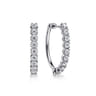 14K White Gold 30mm Diamond Hoop Earrings - 1.9 ct
