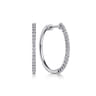 14K White Gold 30mm Diamond Hoop Earrings - 0.5 ct