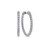 14K White Gold 30mm Diamond Inside Out Hoop Earrings - 1.35 ct