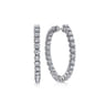 14K White Gold 30mm Diamond Inside Out Hoop Earrings - 2.16 ct