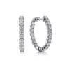 14K White Gold 30mm Diamond Inside Out Hoop Earrings - 3.08 ct
