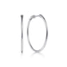 14K White Gold 30mm Round Classic Hoop Earrings