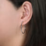 14K White Gold 30mm Round Classic Hoop Earrings
