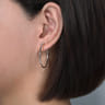 14K White Gold 30mm Round Classic Hoop Earrings
