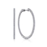 14K White Gold 40mm Inside Out Diamond Hoop Earrings - 1.3 ct
