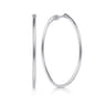 14K White Gold 40mm Round Classic Hoop Earrings