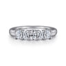 Straight Wedding Ring in 14k White Gold with Oval Natural Diamond at Gabriel & Co.