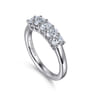 Straight Wedding Ring in 14k White Gold with Oval Natural Diamond at Gabriel & Co.