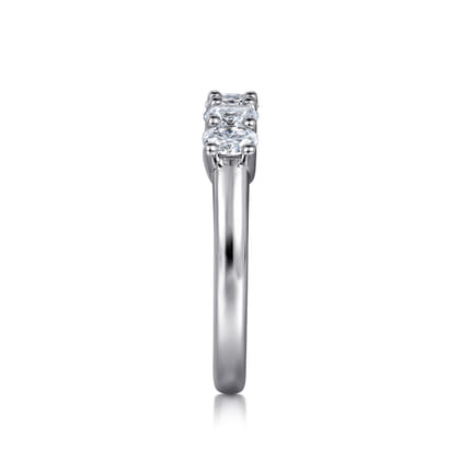 14K White Gold 5 Stone Oval Diamond Anniversary Band
