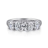 Fancy Wedding Ring in 14k White Gold with Oval Natural Diamond at Gabriel & Co.