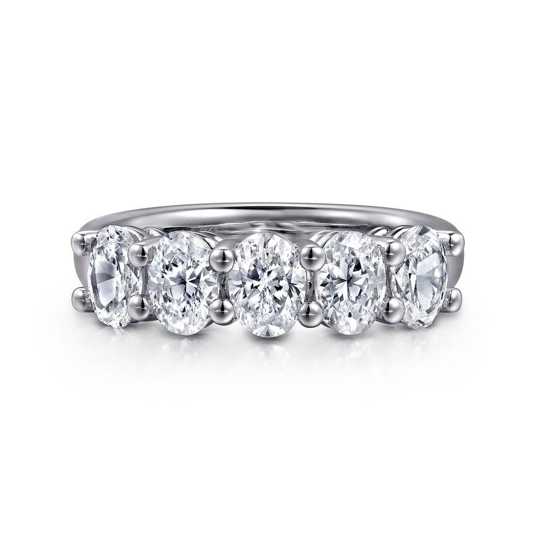 14k White Gold Oval Fancy Band Gabriel AN15718W44JJ