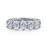 Fancy Wedding Ring in 14k White Gold with Oval Natural Diamond at Gabriel & Co.