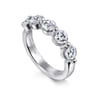 Fancy Wedding Ring in 14k White Gold with Round  at Gabriel & Co.