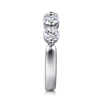 14K White Gold 5 Stone Single Prong Diamond Anniversary Band