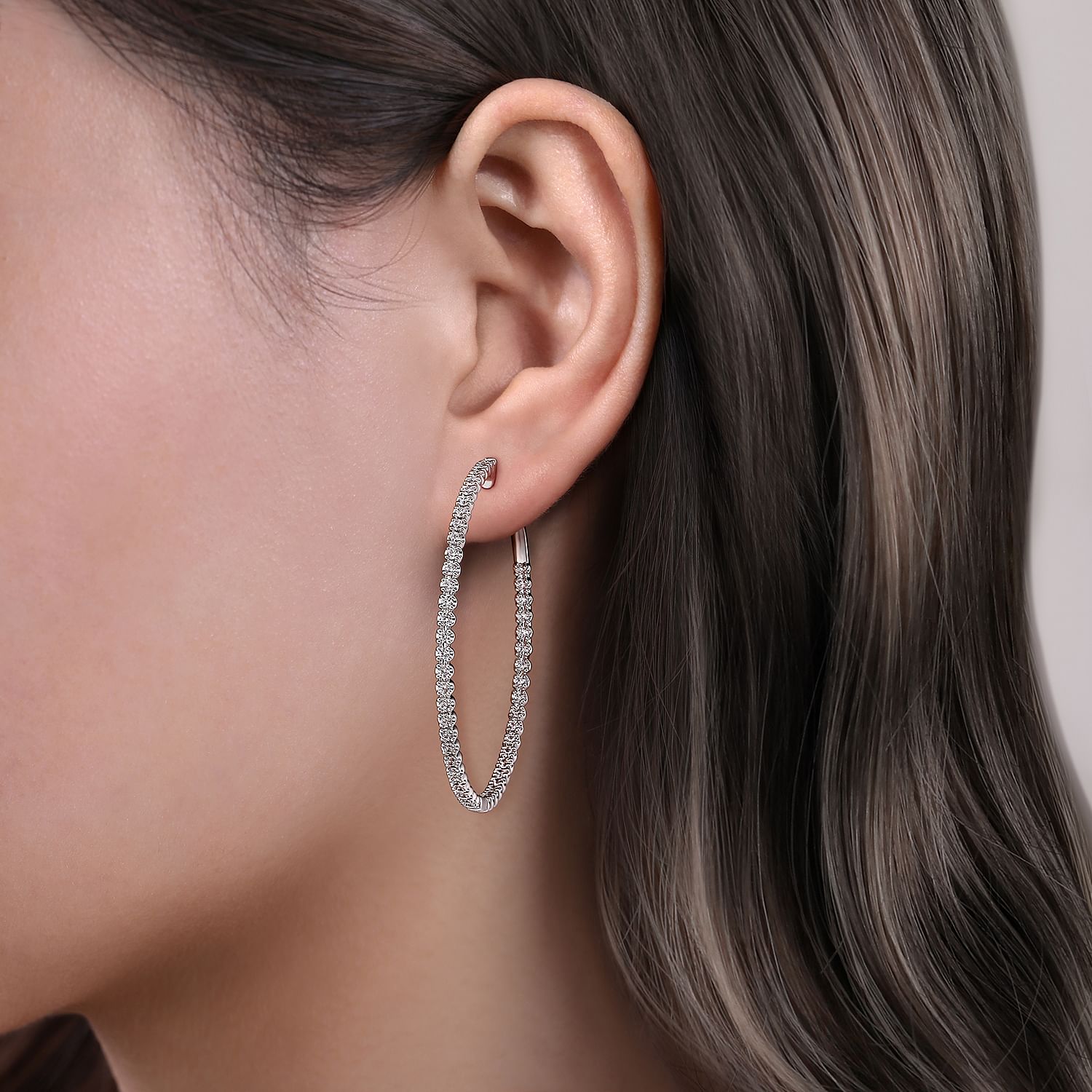 White gold hoop earrings 50mm hotsell