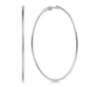 14K White Gold 60mm Round Classic Hoop Earrings