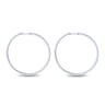 14K White Gold 60mm Round Inside Out Diamond Hoop Earrings - 2.75 ct