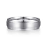 14K White Gold 6mm - Men's Wedding Band in Horizontal Brush Finish