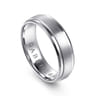 14K White Gold 6mm - Men's Wedding Band in Horizontal Brush Finish