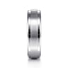 14K White Gold 6mm - Men's Wedding Band in Horizontal Brush Finish